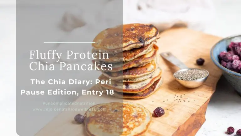 Research-backed protein chia pancakes that stabilize blood sugar and support hormones during perimenopause. Easy recipe with sustained energy benefits.