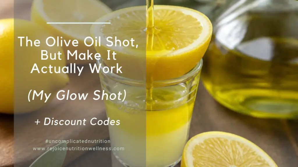 Olive oil glow shot with lemon and black pepper for perimenopause