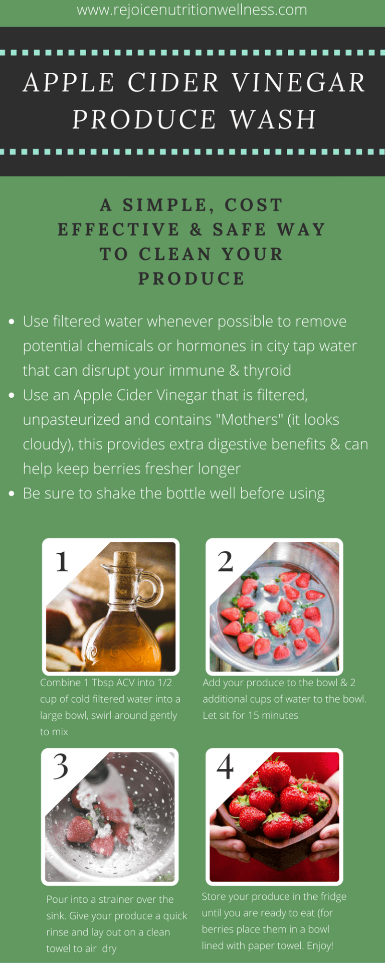 Apple Cider Vinegar Produce Wash Rejoice Nutrition and Wellness