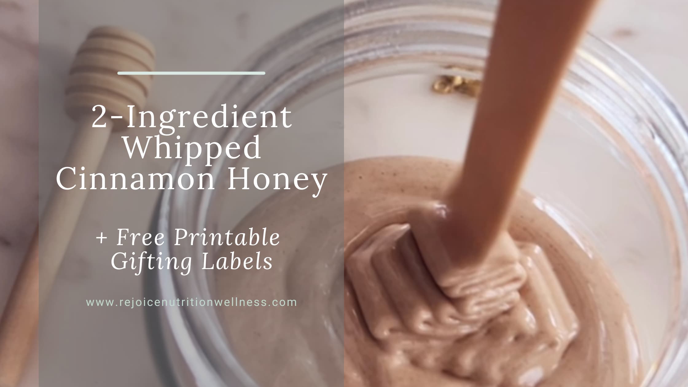 easy 2-ingredient whipped honey with simple whole-food ingredients. A cozy budget friendly DIY holiday gift that is ready in minutes